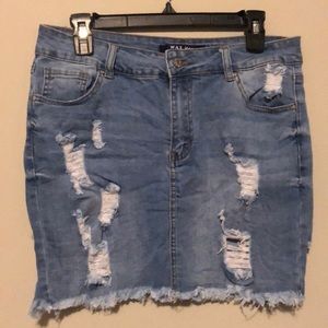 Distressed Mini skirt